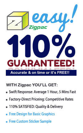 Zigpac 110% Satisfaction Guarantee with Free Sticker Sample