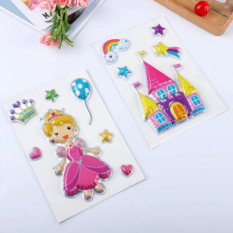 Fogli di adesivi blister personalizzati in rilievo con applicazioni grafiche colorate
