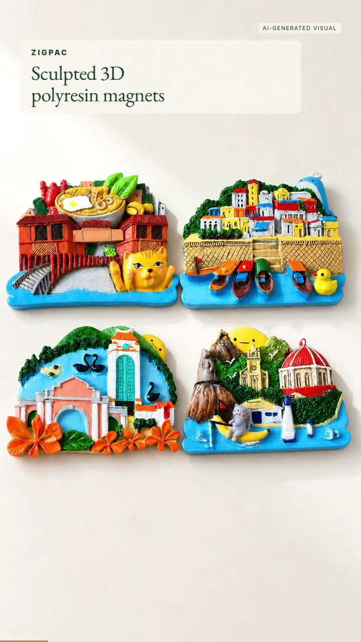 Magneti da frigo personalizzati in resina per 3D souvenir e regali aziendali: video breve