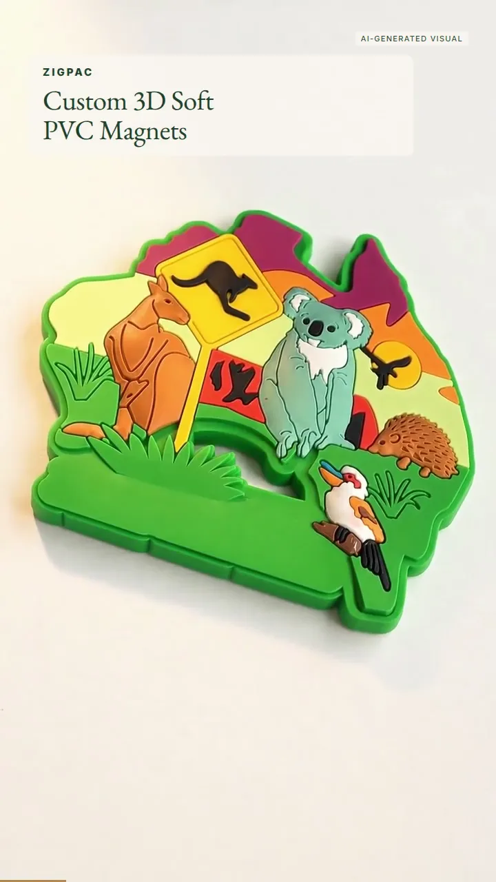 Magneti da frigorifero in gomma personalizzati 3D per souvenir e regali di marca: video breve