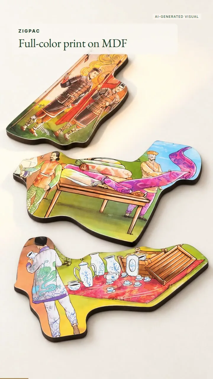 Magneti da frigorifero in MDF a colori stampati personalizzati: video breve